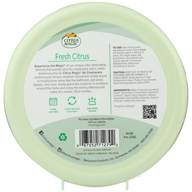 Citrus Magic Fresh Citrus Scent Air Freshener 8 oz Solid