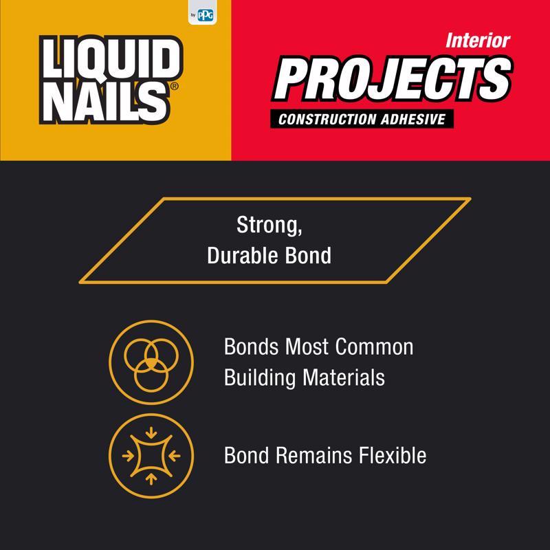 Liquid Nails Interior Projects Acrylic Latex Construction Adhesive 10 oz