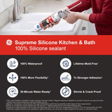 GE Supreme White Supreme Silicone Kitchen and Bath Caulk Sealant 10.1 oz