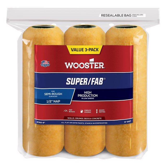 SUPER/FAB 9"X1/2"CVR 3PK