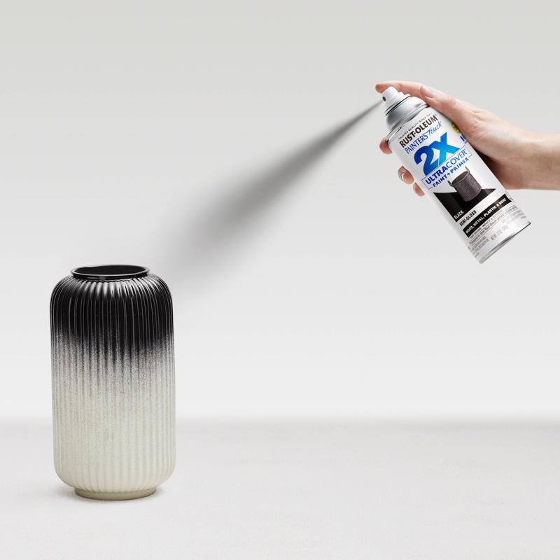 Rust-Oleum Painter's Touch 2X Ultra Cover Semi-Gloss Black Paint+Primer Spray Paint 12 oz