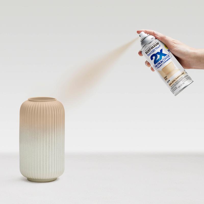 Rust-Oleum Painter's Touch 2X Ultra Cover Satin Ivory Silk Paint+Primer Spray Paint 12 oz