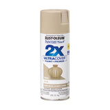 Rust-Oleum Painter's Touch 2X Ultra Cover Satin Fossil Paint+Primer Spray Paint 12 oz