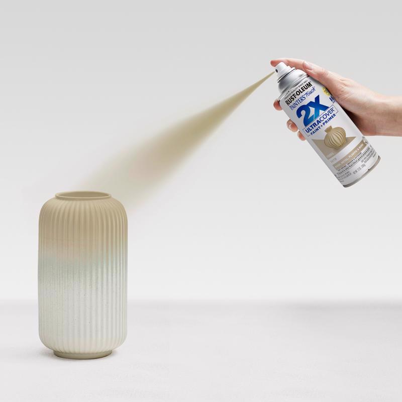 Rust-Oleum Painter's Touch 2X Ultra Cover Satin Fossil Paint+Primer Spray Paint 12 oz