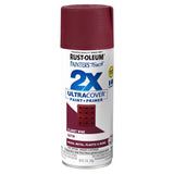 Rust-Oleum Painter's Touch 2X Ultra Cover Satin Claret Wine Paint+Primer Spray Paint 12 oz