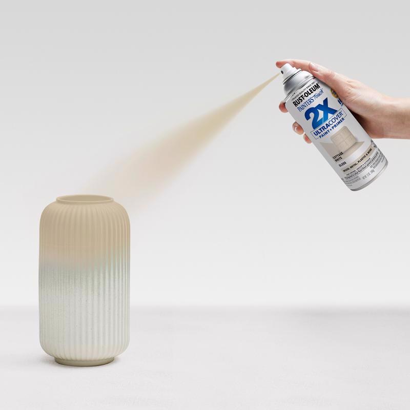 Rust-Oleum Painter's Touch Gloss Cottage White Paint+Primer Spray Paint 12 oz