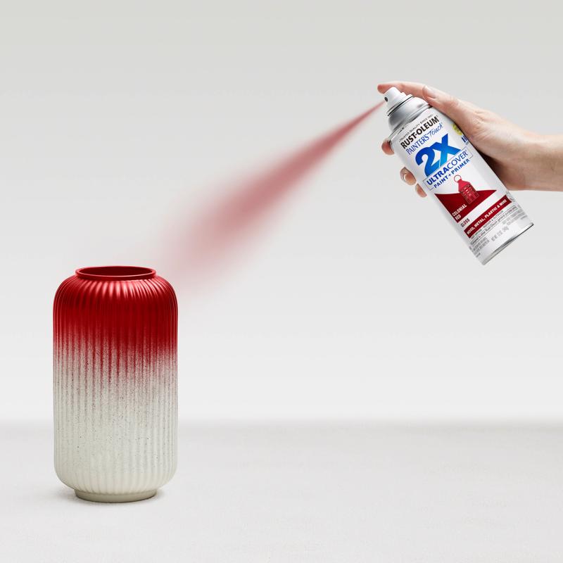 Rust-Oleum Painter's Touch 2X Ultra Cover Gloss Colonial Red Paint+Primer Spray Paint 12 oz