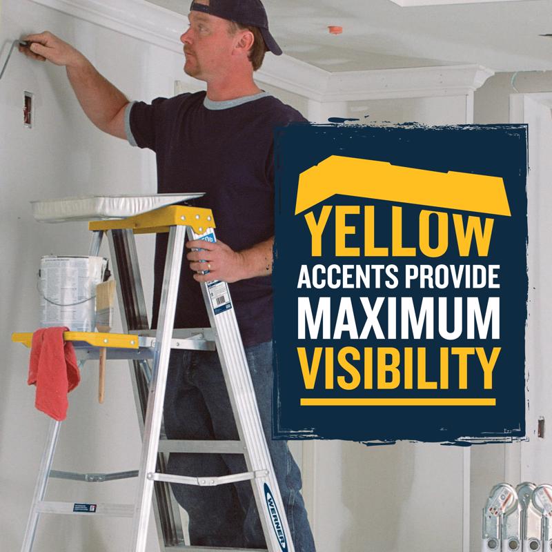 Werner 6 ft. H Aluminum Step Ladder Type I 250 lb. capacity