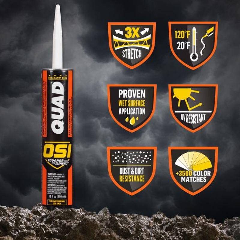 OSI QUAD Matte Clear Elastomeric Sealant 10 oz
