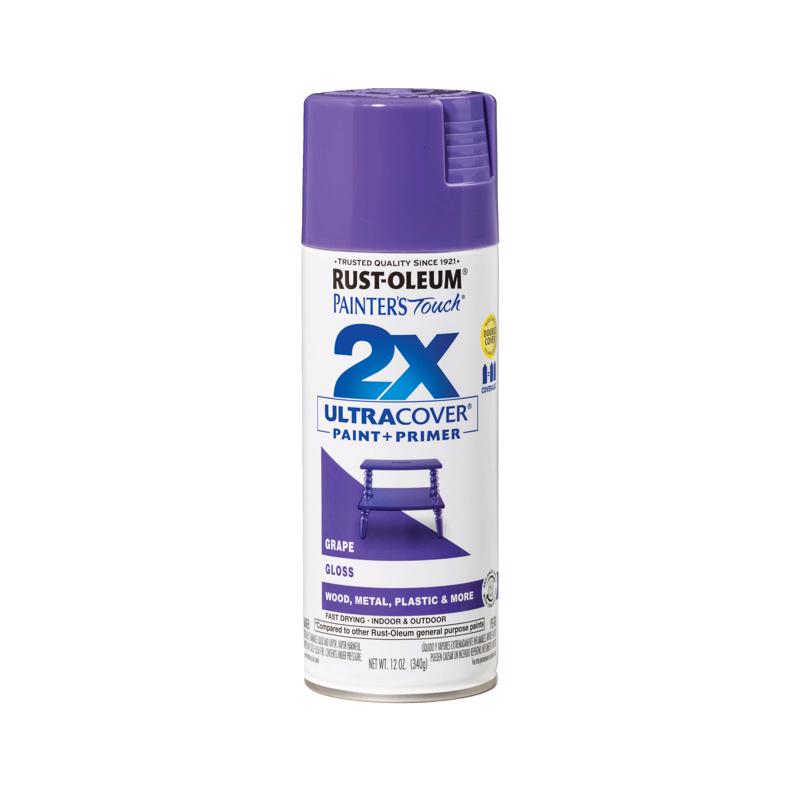 Rust-Oleum Painter's Touch 2X Ultra Cover Gloss Grape Paint+Primer Spray Paint 12 oz