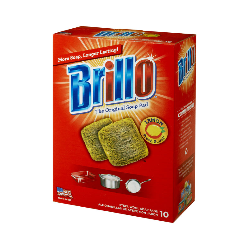 Brillo Heavy Duty Steel Wool Pads For Multi-Purpose 10 pk