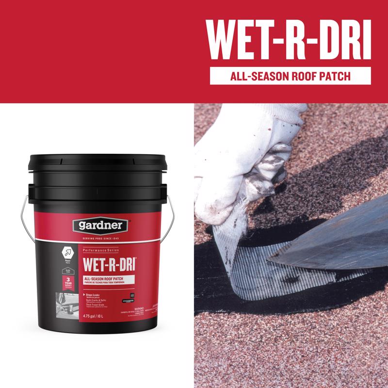 Gardner WET-R-DRI Gloss Black Patching Cement All-Weather Roof Cement 5 gal