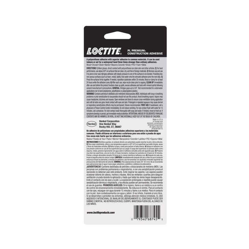 Loctite PL Premium Polyurethane Construction Adhesive 4 oz