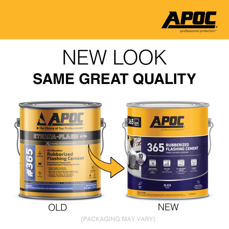 APOC Gloss Black Rubber Roof & Flashing Cement 3.6 qt