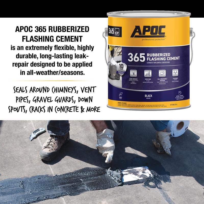 APOC Gloss Black Rubber Roof & Flashing Cement 3.6 qt