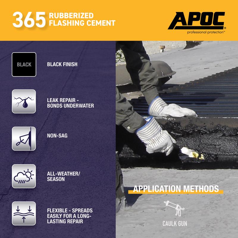 APOC Eterna-Flash Gloss Black Rubber Roof & Flashing Cement 10.1 oz
