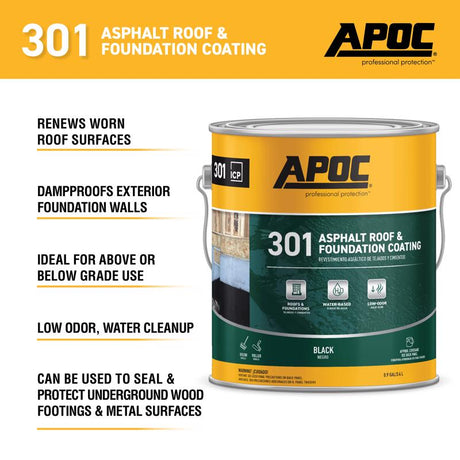 APOC Gloss Black Asphalt Roof And Foundation Coating 1 gal