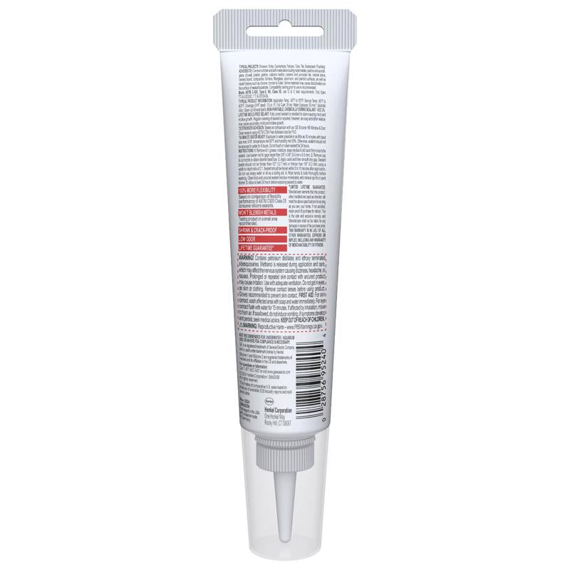 GE Supreme White Supreme Silicone Kitchen and Bath Caulk Sealant 2.8 oz