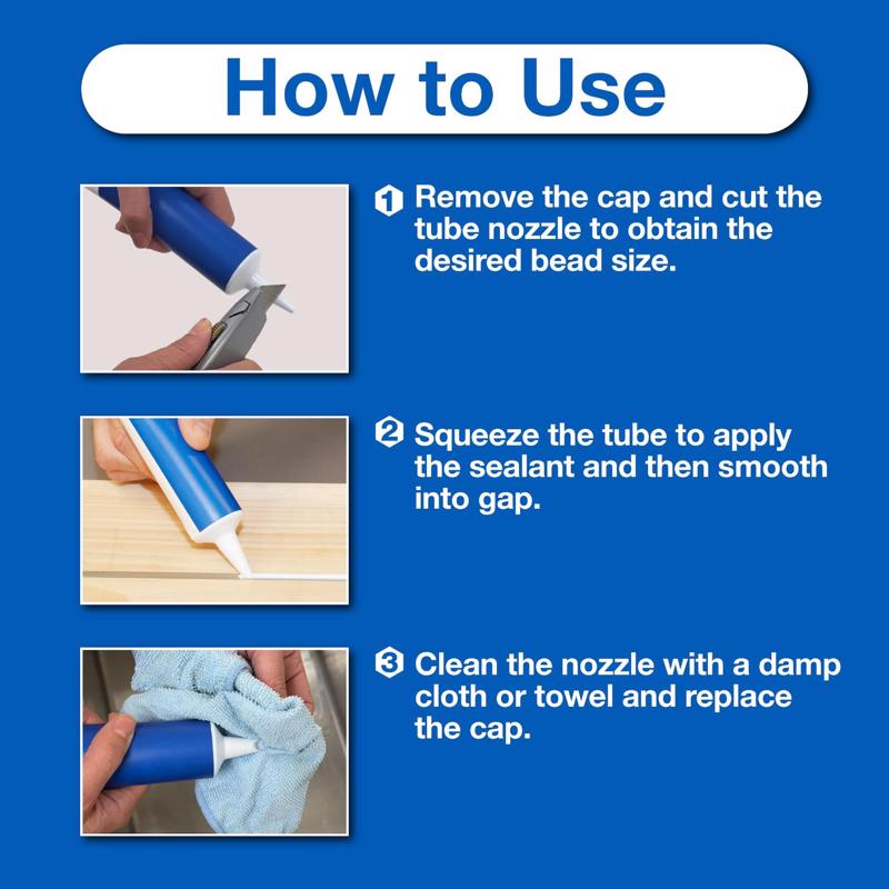 GE Supreme White Supreme Silicone Kitchen and Bath Caulk Sealant 2.8 oz