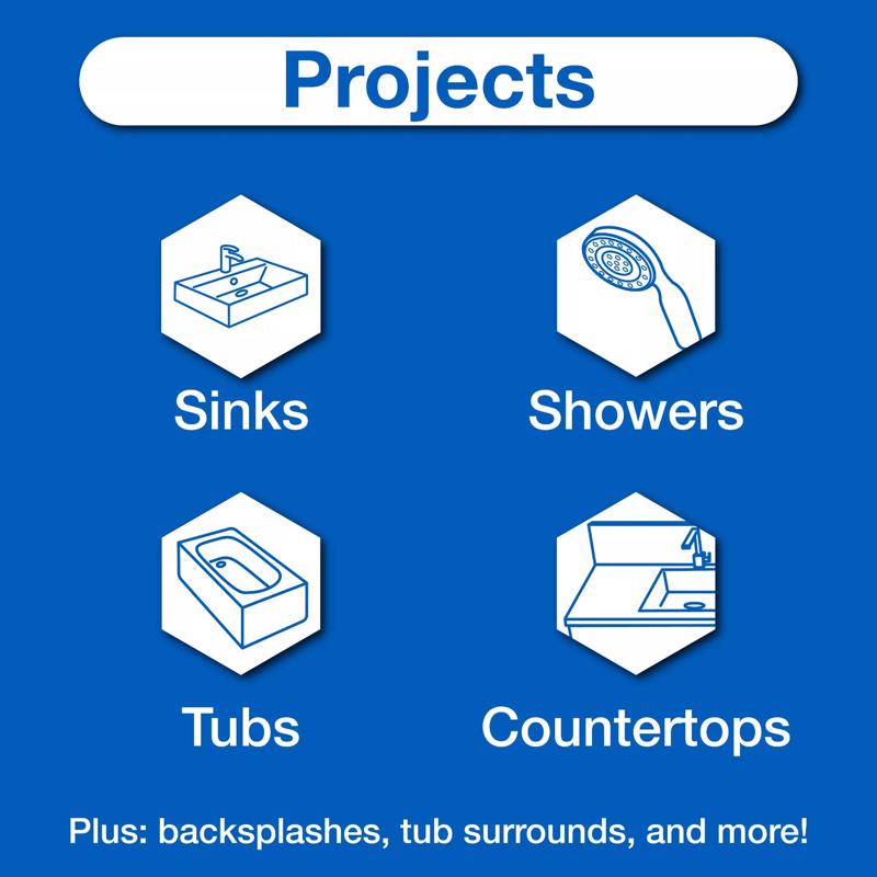 GE Supreme White Supreme Silicone Kitchen and Bath Caulk Sealant 2.8 oz