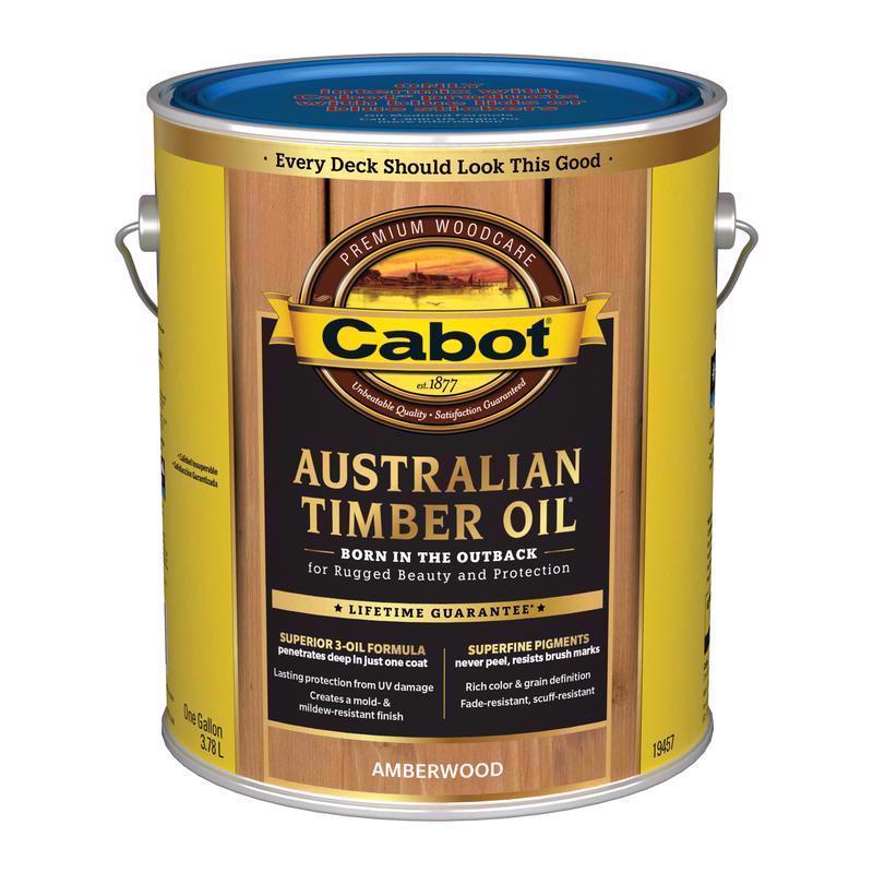 Cabot Australian Timber Oil Low VOC Transparent Amberwood Oil-Based Australian Timber Oil 1 gal