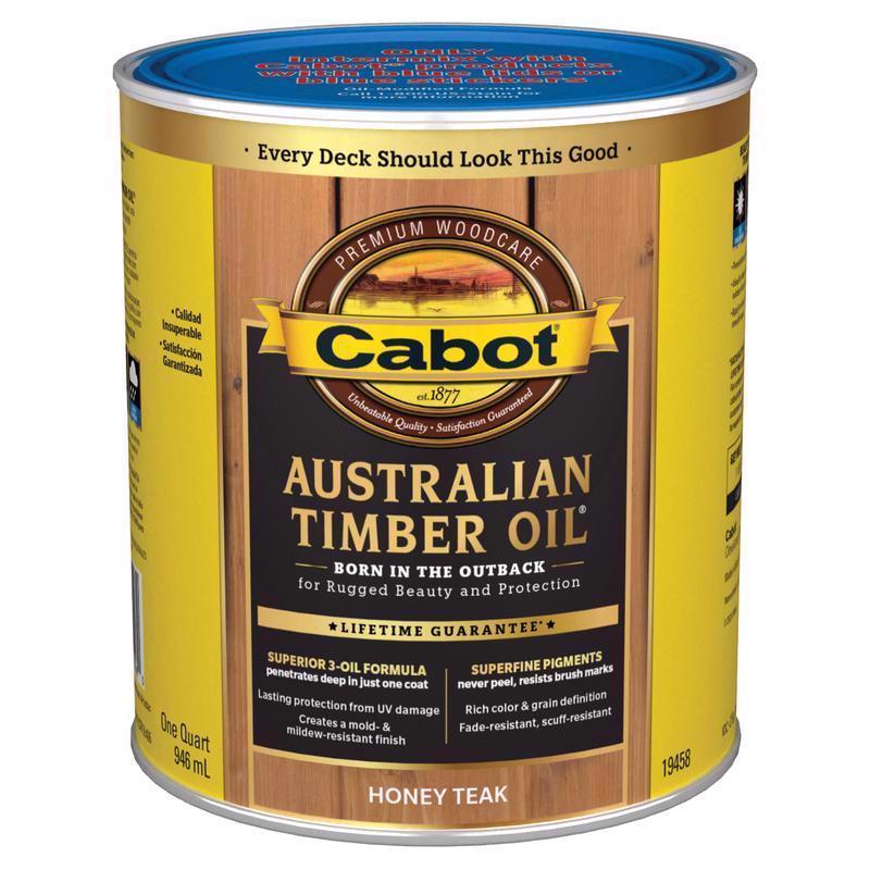 Cabot Australian Timber Oil Low VOC Transparent Honey Teak Oil-Based Australian Timber Oil 1 qt