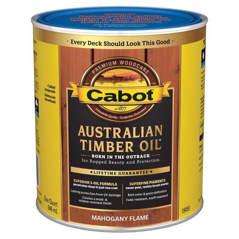 Cabot Australian Timber Oil Low VOC Transparent Mahogany Flame Oil-Based Australian Timber Oil 1 qt
