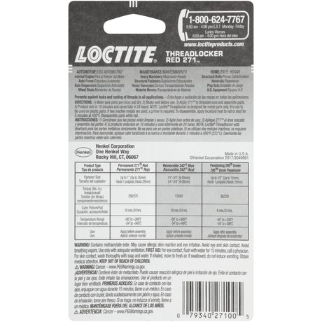 Loctite Threadlocker High Strength Threadlocker Liquid 0.2 oz