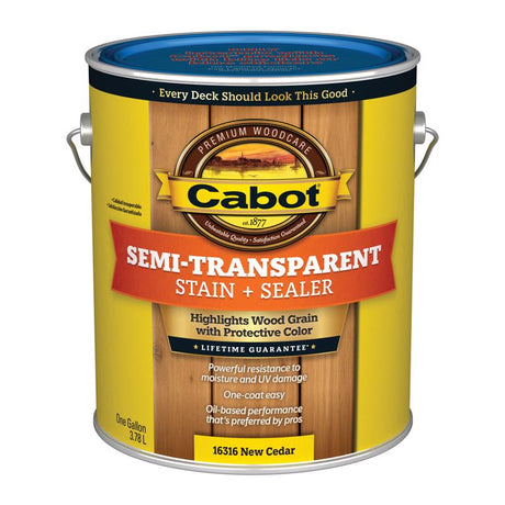 Cabot Semi-Transparent Low VOC Semi-Transparent New Cedar Oil-Based Stain and Sealer 1 gal