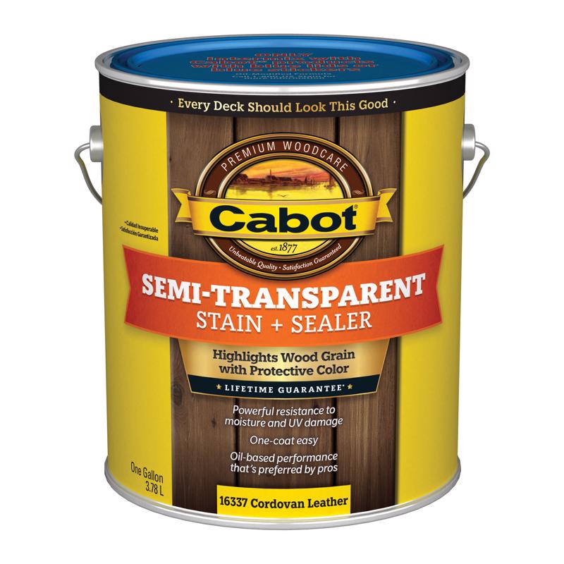 Cabot Semi-Transparent Low VOC Semi-Transparent Cordovan Leather Oil-Based Stain and Sealer 1 gal