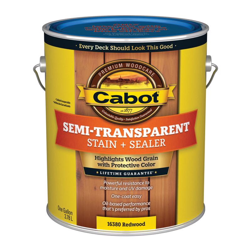 Cabot Semi-Transparent Low VOC Semi-Transparent Redwood Oil-Based Stain and Sealer 1 gal