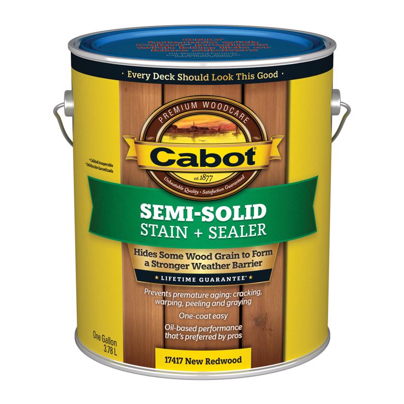 Cabot Semi-Solid Low VOC Semi-Solid New Redwood Oil-Based Deck and Siding Stain 1 gal