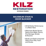 KILZ Restoration White Flat Water-Based Acrylic Modified Epoxy Stain and Odor Blocking Primer 1 gal