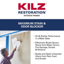 KILZ Restoration White Flat Water-Based Acrylic Modified Epoxy Stain and Odor Blocking Primer 1 gal