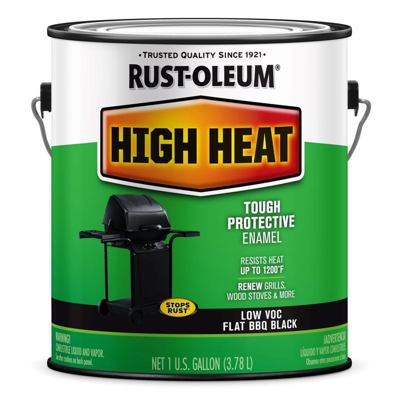 Rust-Oleum Specialty Satin BBQ Black Oil-Based High Heat Low VOC Paint 1 gal
