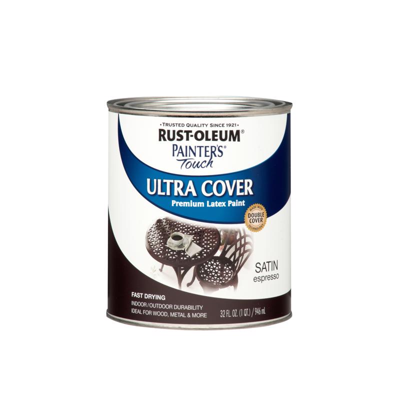 Rust-Oleum Painters Touch Ultra Cover Satin Espresso Protective Enamel Exterior and Interior 1 qt