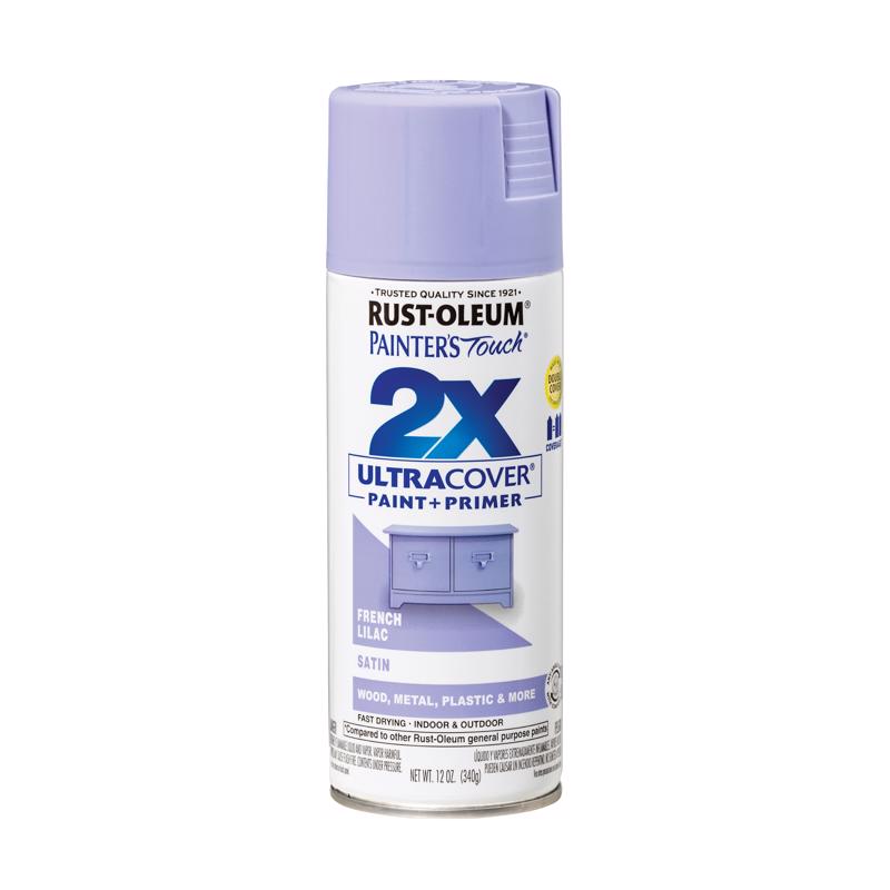 Rust-Oleum Painter's Touch 2X Ultra Cover Satin French Lilac Paint+Primer Spray Paint 12 oz