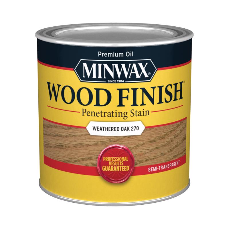 Minwax Wood Finish Semi-Transparent Weathered Oak Oil-Based Penetrating Wood Stain 0.5 pt