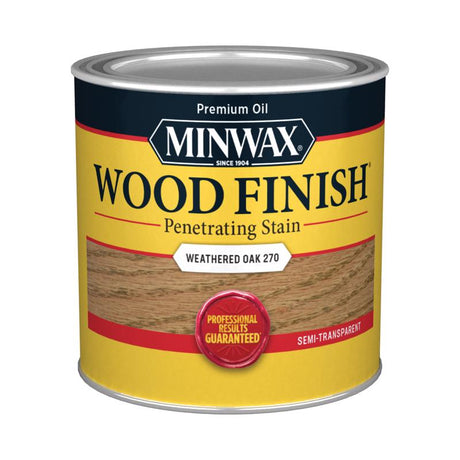 Minwax Wood Finish Semi-Transparent Weathered Oak Oil-Based Penetrating Wood Stain 0.5 pt