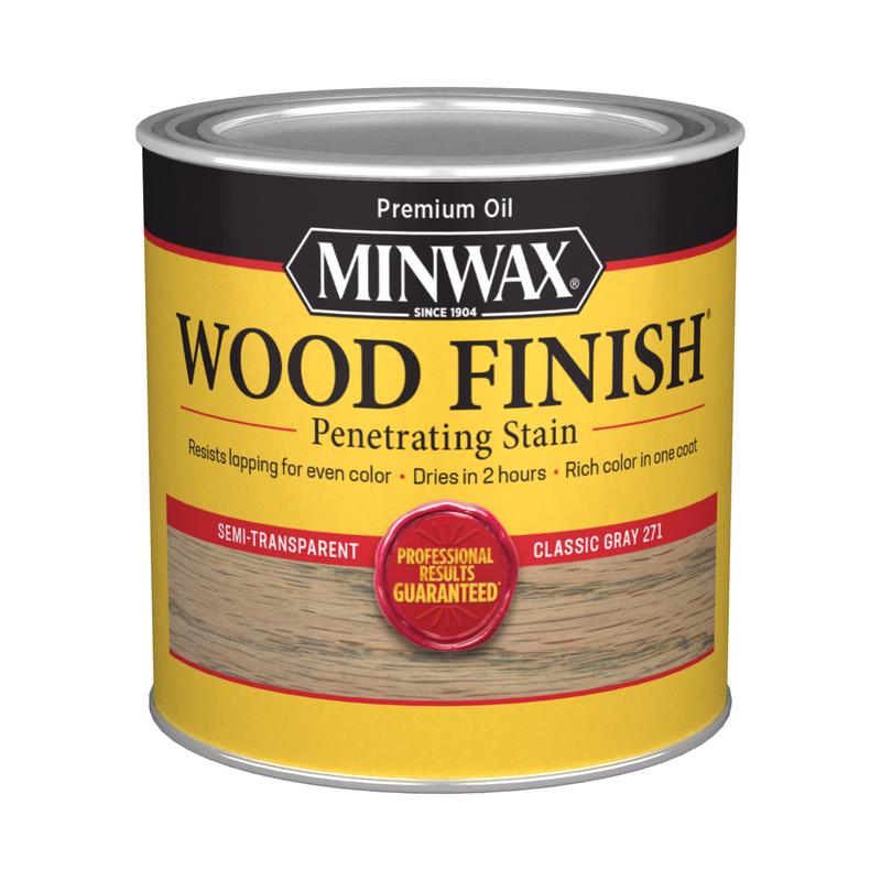 Minwax Wood Finish Semi-Transparent Classic Gray Oil-Based Penetrating Wood Stain 0.5 pt