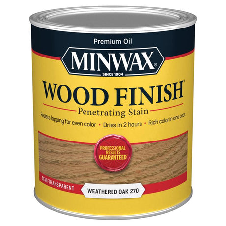 Minwax Wood Finish Semi-Transparent Weathered Oak Oil-Based Penetrating Wood Stain 1 qt