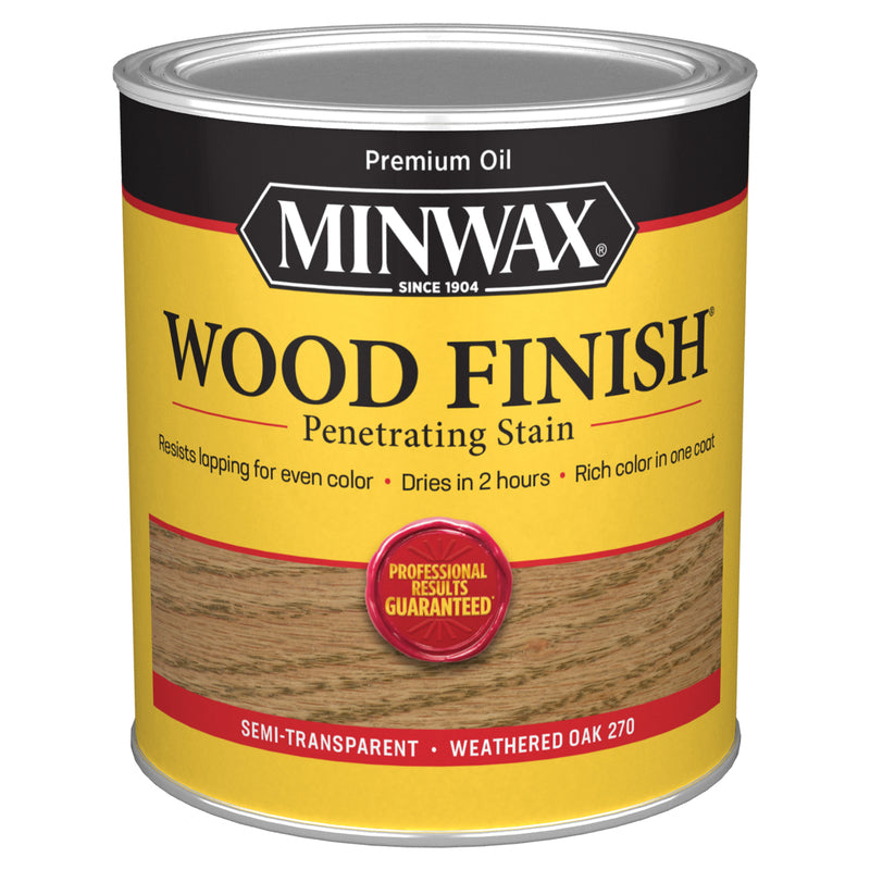 Minwax Wood Finish Semi-Transparent Weathered Oak Oil-Based Penetrating Wood Stain 1 qt