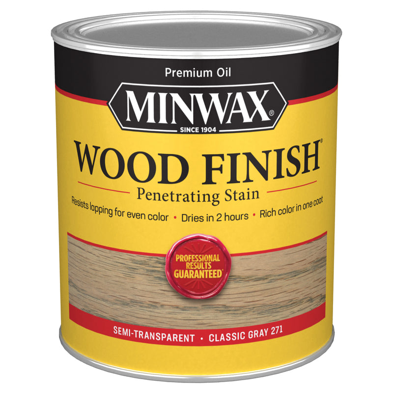 Minwax Wood Finish Semi-Transparent Classic Gray Oil-Based Penetrating Wood Stain 1 qt