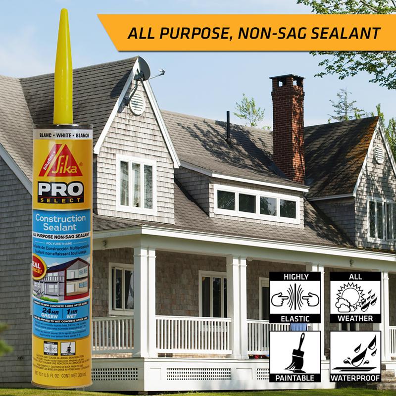 Sika Pro Select White Polyurethane All Purpose Construction Sealant 10.1 oz