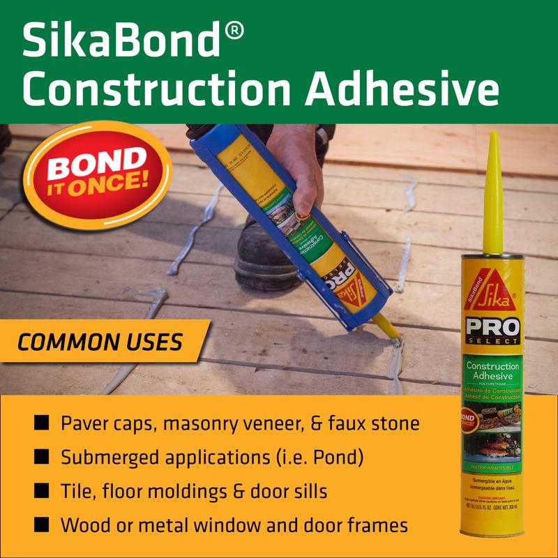Sika Pro Select Polyurethane Construction Adhesive 10.1 oz