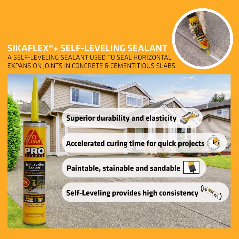 Sika Pro Select Gray Polyurethane Concrete Self-Leveling Sealant 10.1 oz