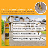 Sika Pro Gray Polyurethane Self-Leveling Sealant 29 oz