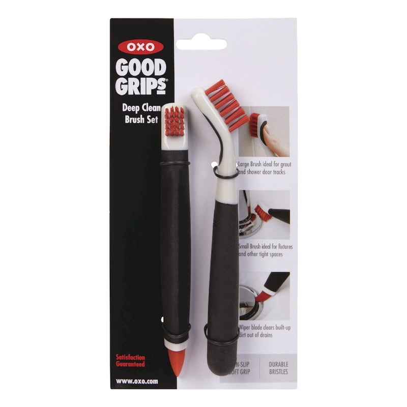 OXO Good Grips Medium Bristle Plastic/Rubber Handle Deep Clean Brush Set
