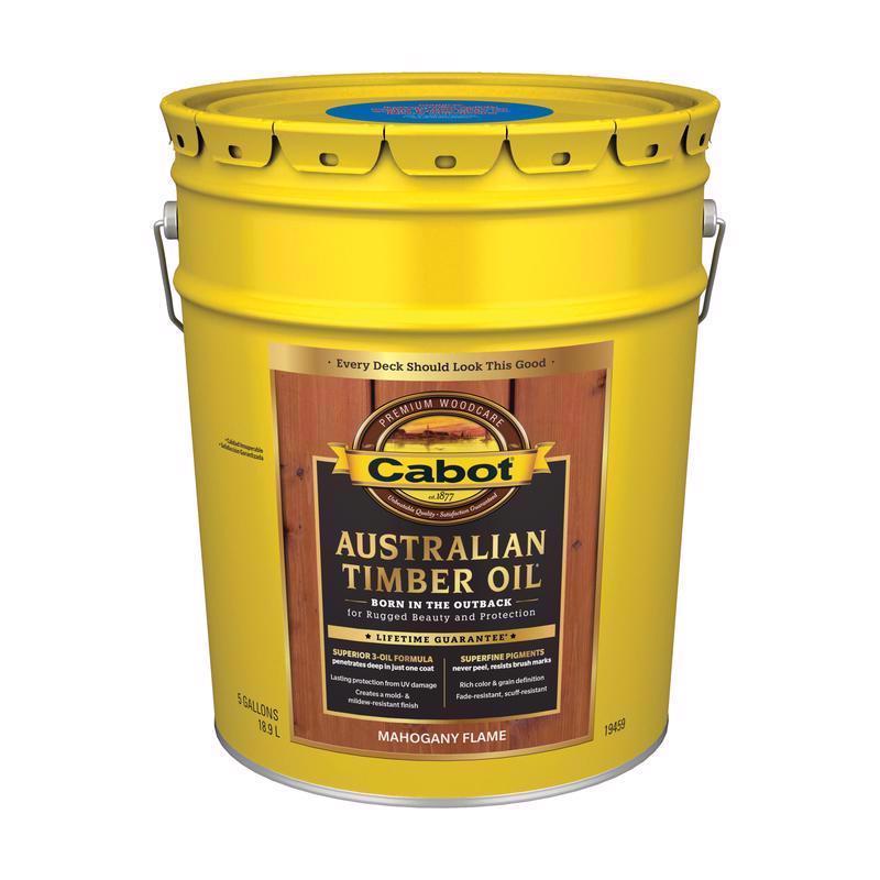 Cabot Australian Timber Oil Low VOC Transparent Mahogany Flame Oil-Based Australian Timber Oil 5 gal