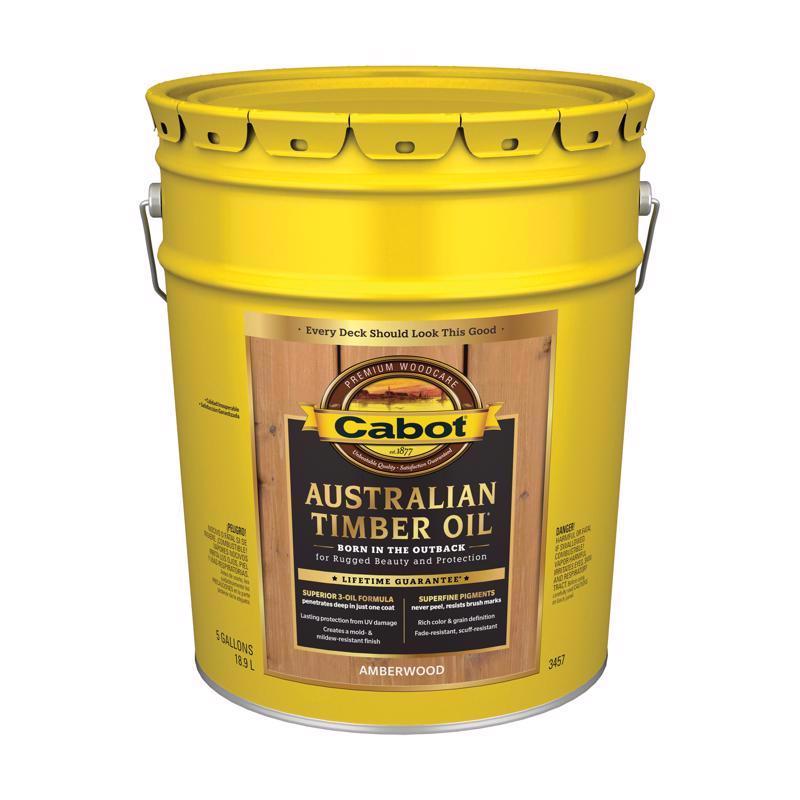 Cabot Australian Timber Oil Transparent Amberwood Oil-Based Australian Timber Oil 5 gal